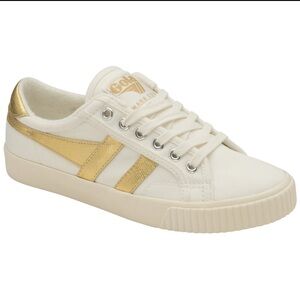 GOLA Classics J.CREW Mark Cox women’s tennis canvas sneakers, 8 39 gold & white